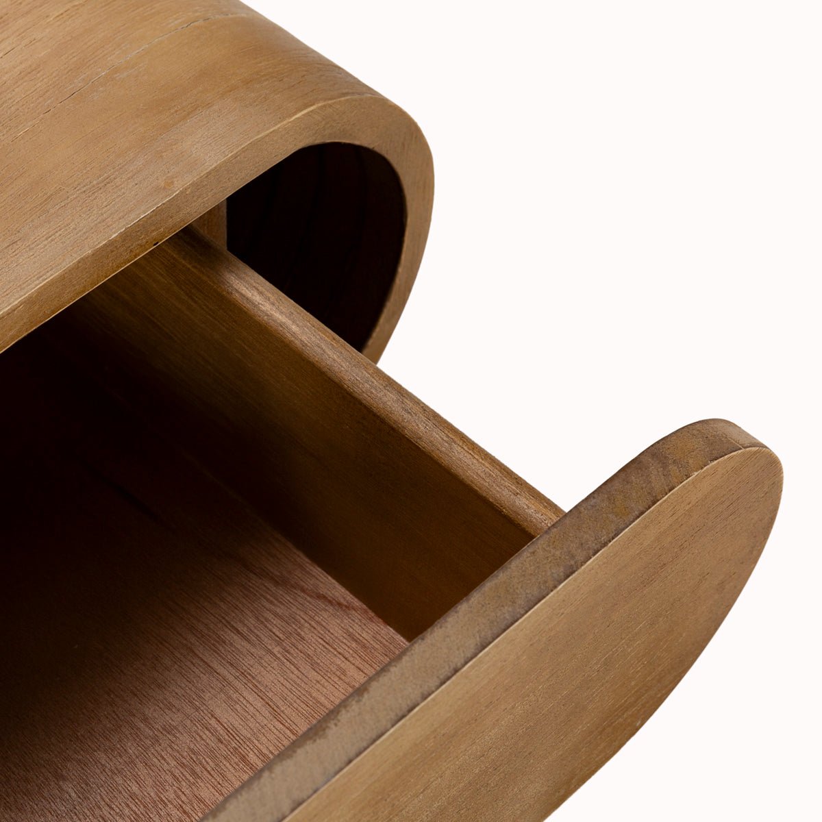 Madera Tung Oval Natural Bedside Table - Ideal Furniture ES