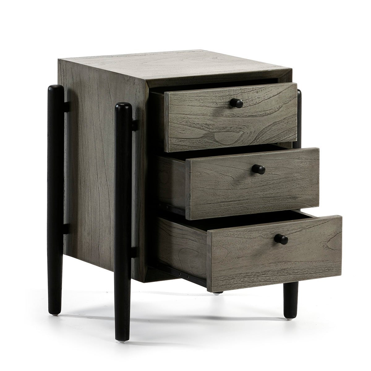 Madera Gris Negro Bedside Table - Ideal Furniture ES