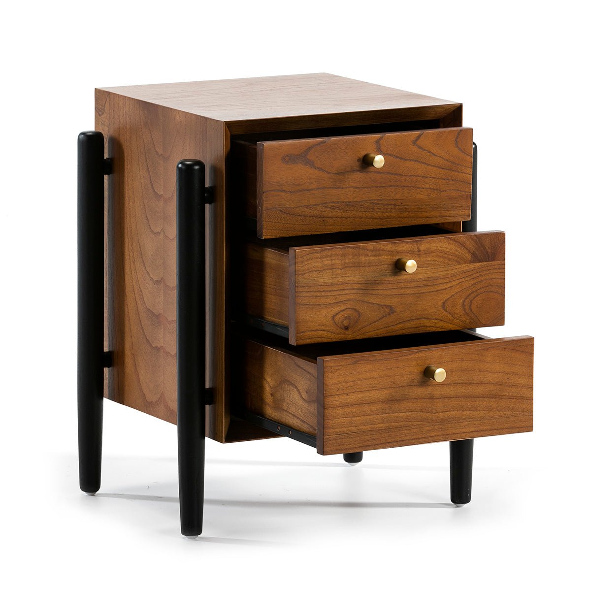Madera Marron/White Bedside Table - Ideal Furniture ES