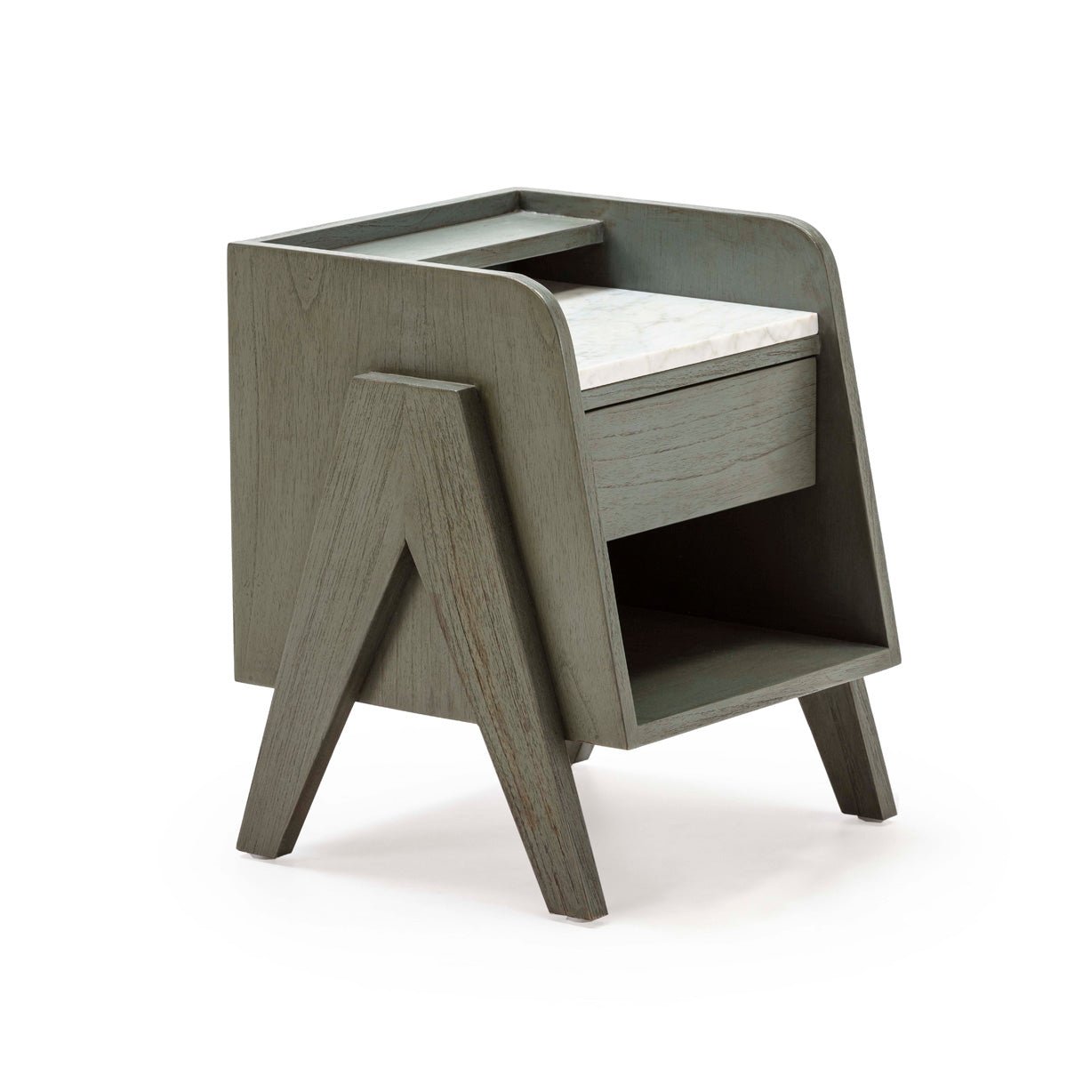 Madera Cedro White/Gris Bedside Table