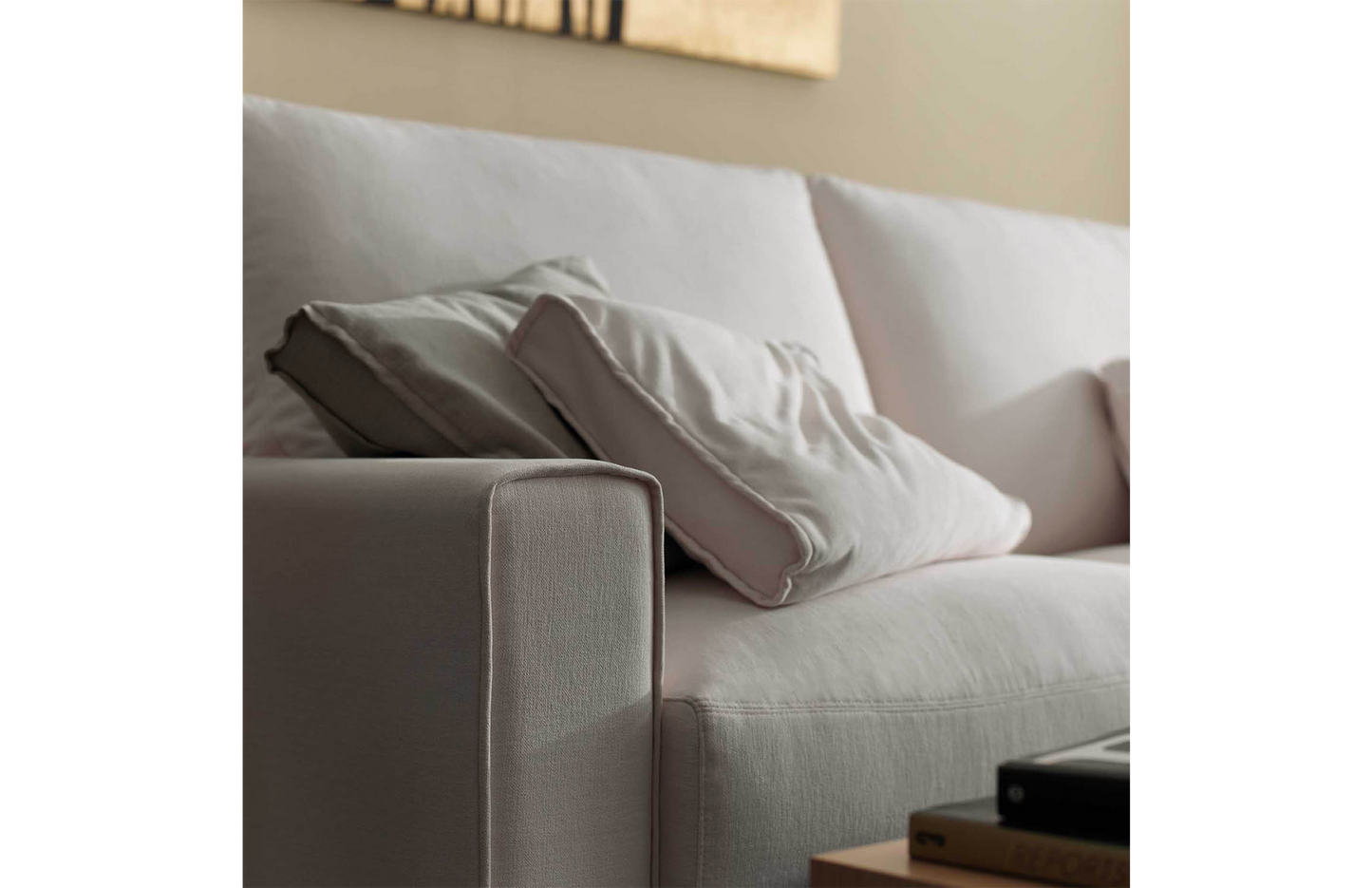 Modern 2 seater sofa with comfortable fabric, available in different colors and fabrics, can be delivered to estepona, fuengirola, malaga, mijas, torremolinos, bel air, etc.