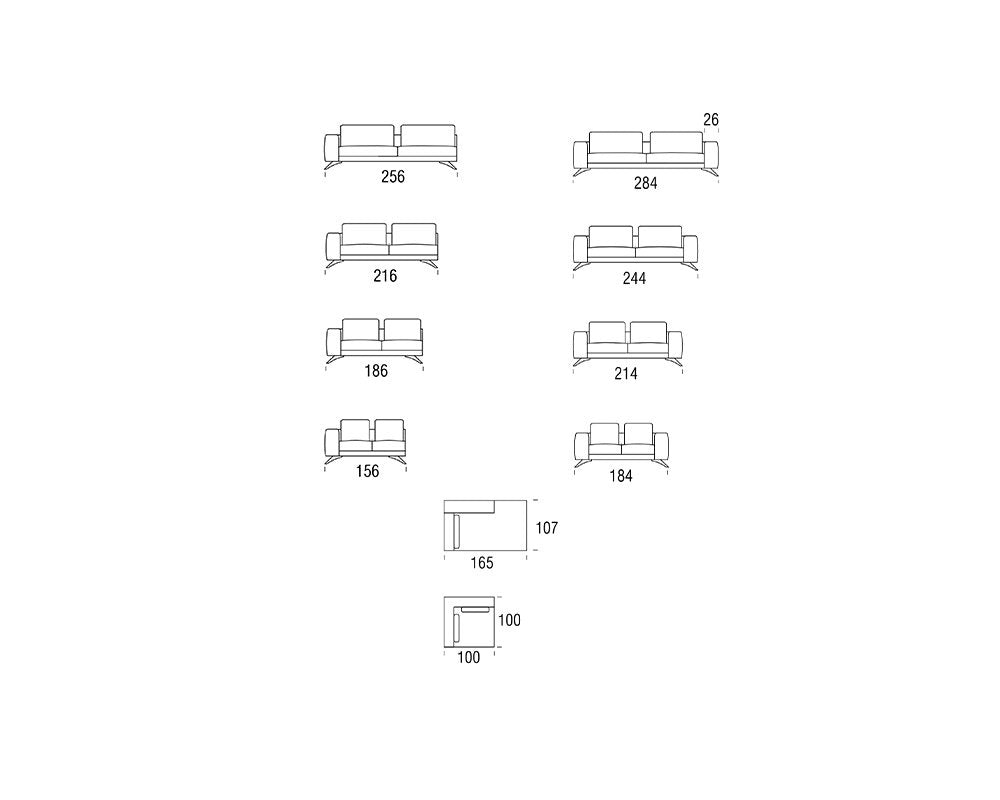 minimalist contemporary 3 seater sofa with wooden legs and thick arm wrest available in nueva andalucia, marbella, mijas, san pedro de alcantara.