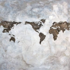 Oil paining Mapa Mundi - Ideal Furniture ES