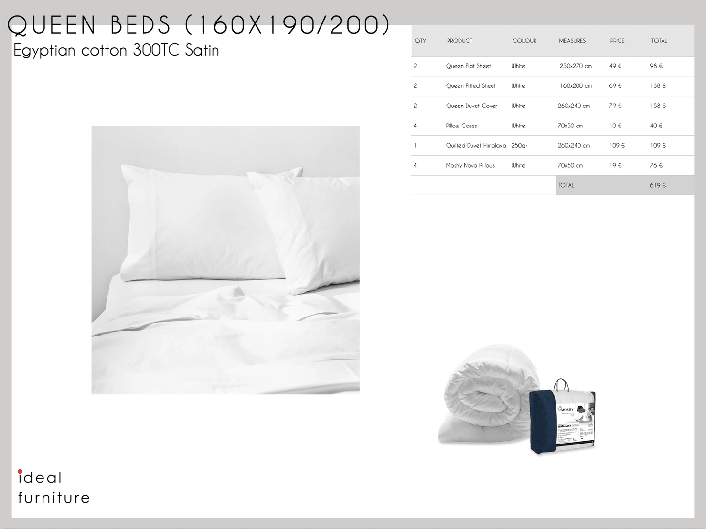 Luxury Queen Bed Textiles Package - Ideal Furniture ES