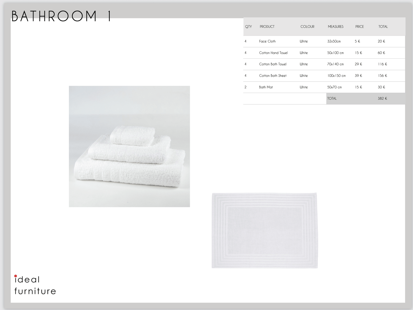 Luxury Bath Textiles Package - Ideal Furniture ES