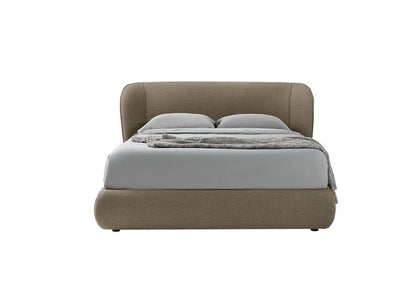 elegant italian modern bed with stylish headboard with round edges, bed base included, available in marbella, fuengirola, gibraltar, malaga, estepona, etc