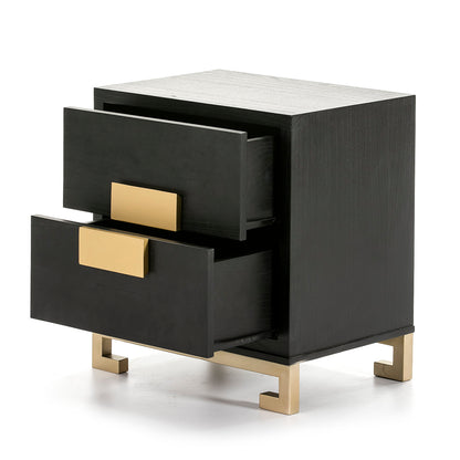 Madera Negro Dorado Bedside Table