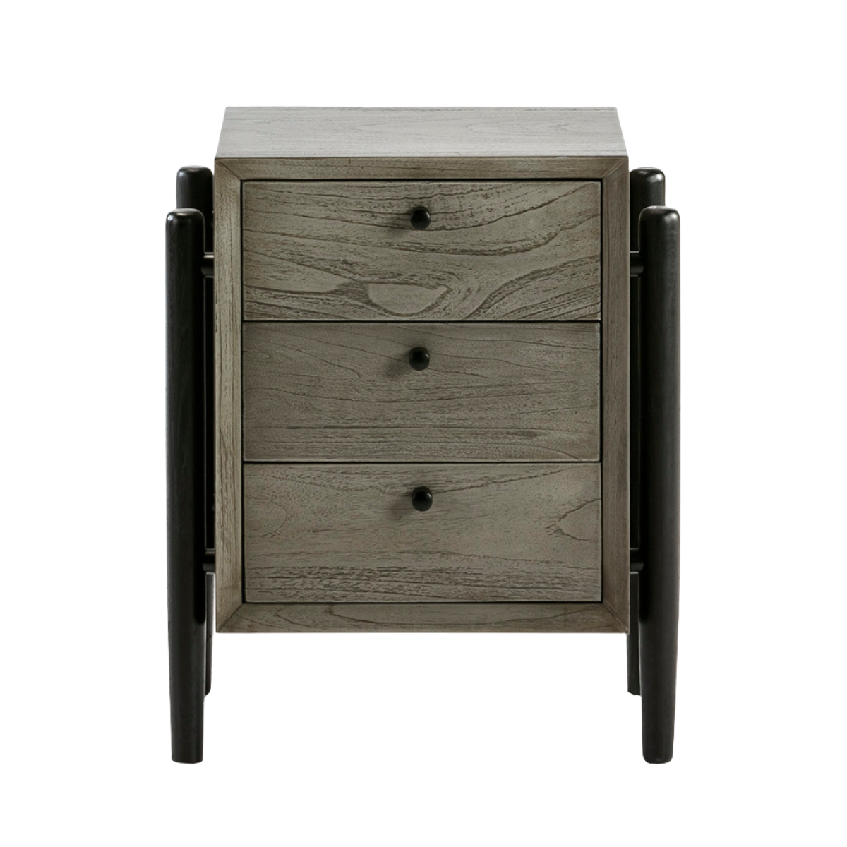 Madera Gris Negro Bedside Table