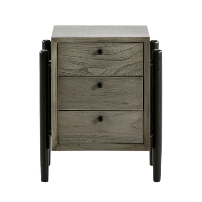 Madera Gris Negro Bedside Table