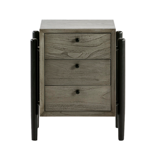 Table de chevet en bois de noyer gris