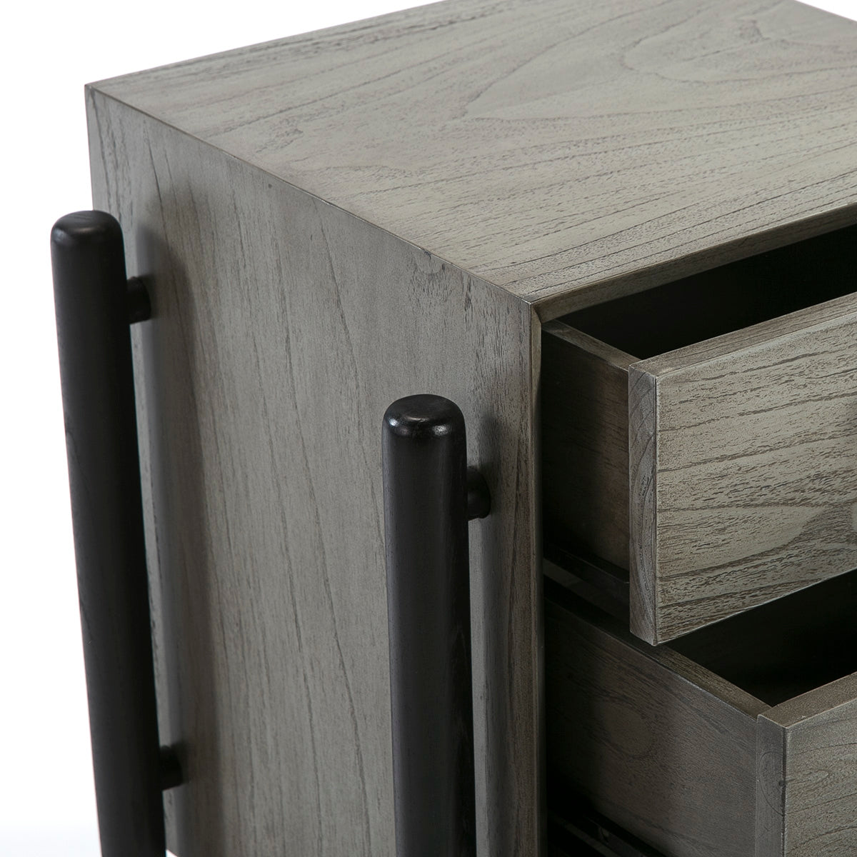 Madera Gris Negro Bedside Table