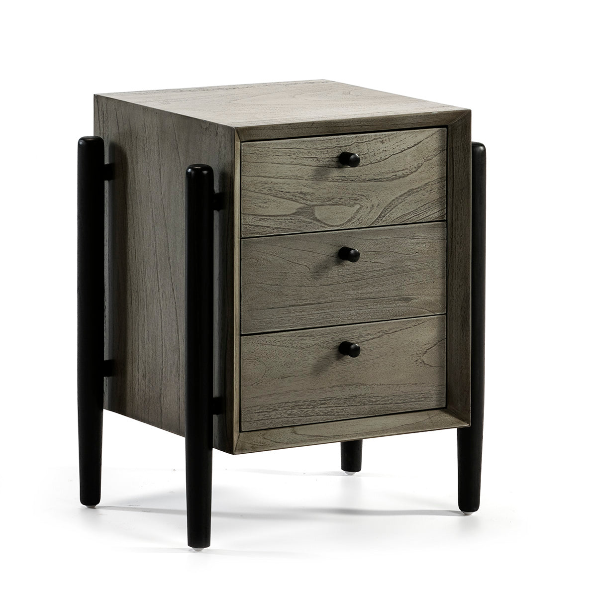 Madera Gris Negro Bedside Table