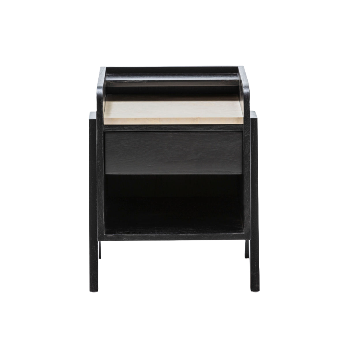 Madera Cedro and Marmol Black Bedside Table