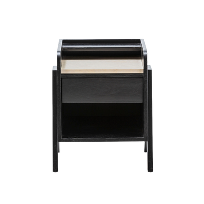 Madera Cedro and Marmol Black Bedside Table