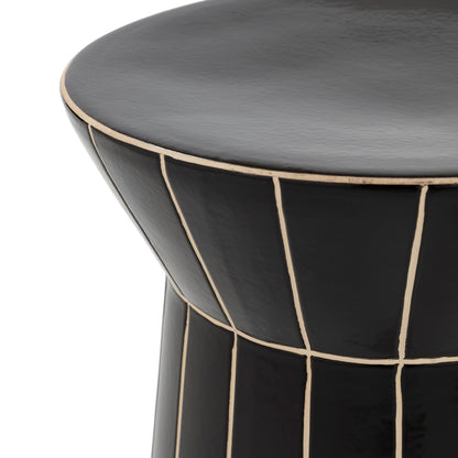 Black cera side table