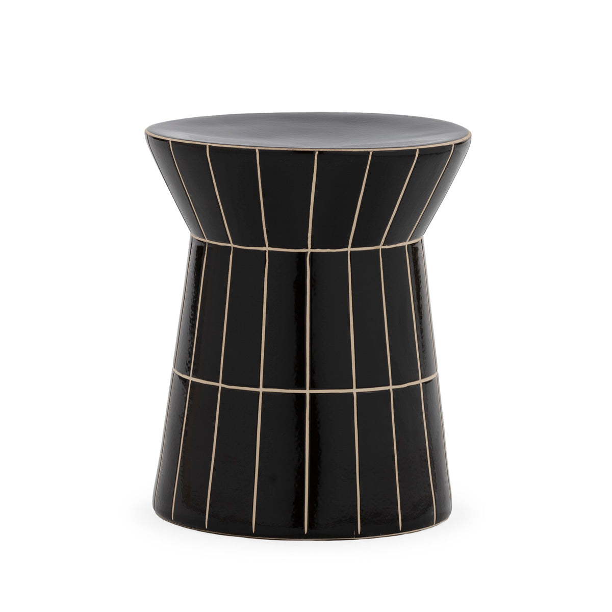Black cera side table