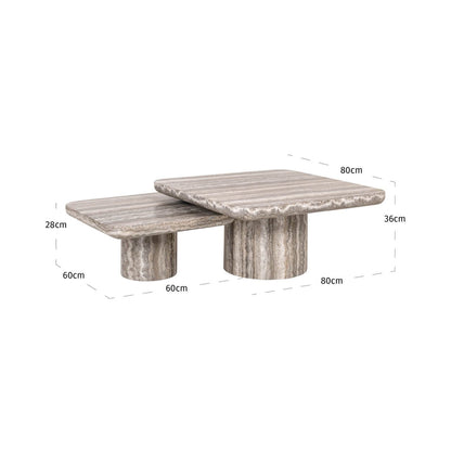 Dulce Coffee Table (SET OF 2) - Ideal Furniture ES