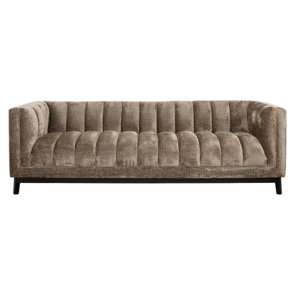 luxury furniture sofa with black legs, brown fabric, stylish seat and backrest, available in gibraltar, malaga, el paraiso.