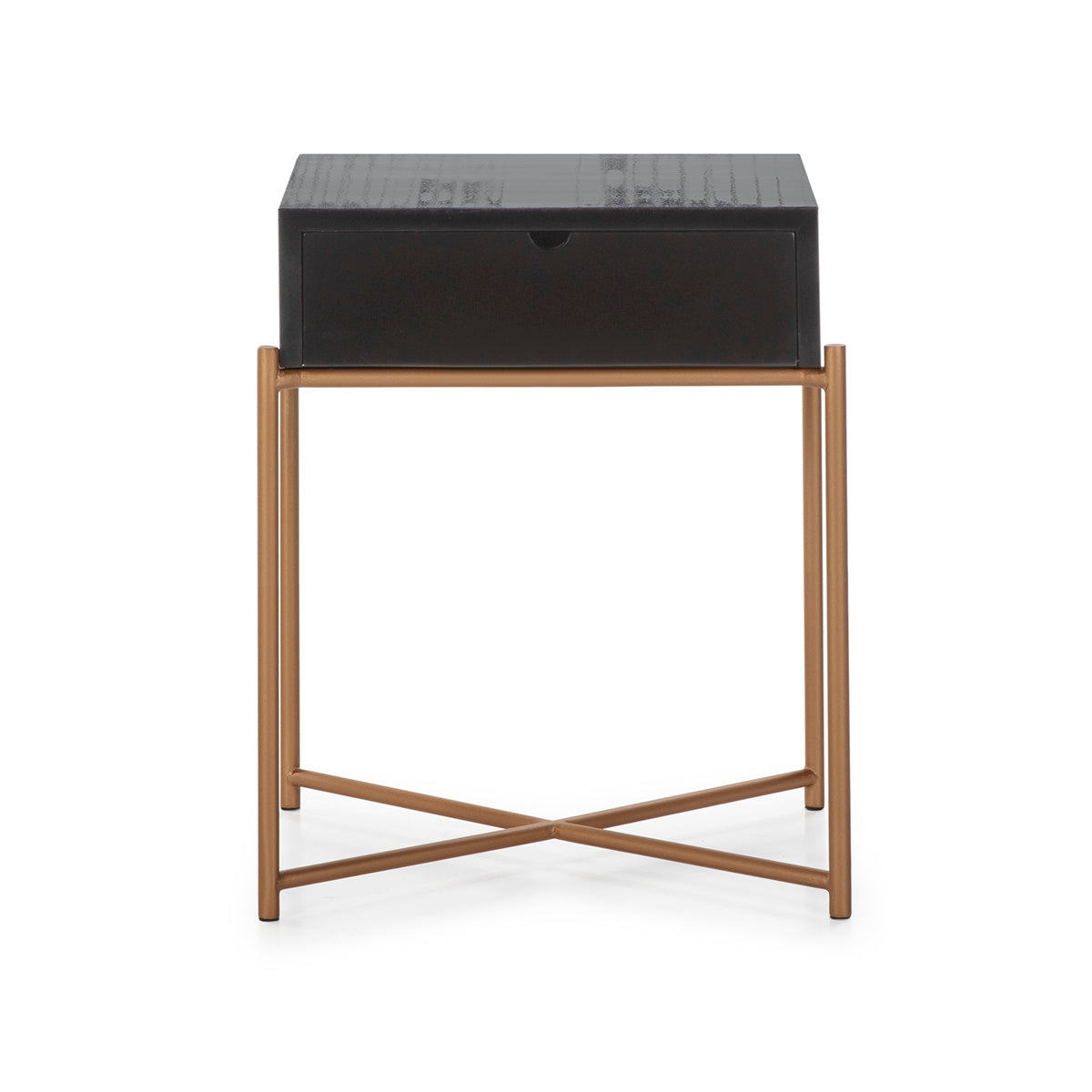 Madera negro metal legs Bedside Table