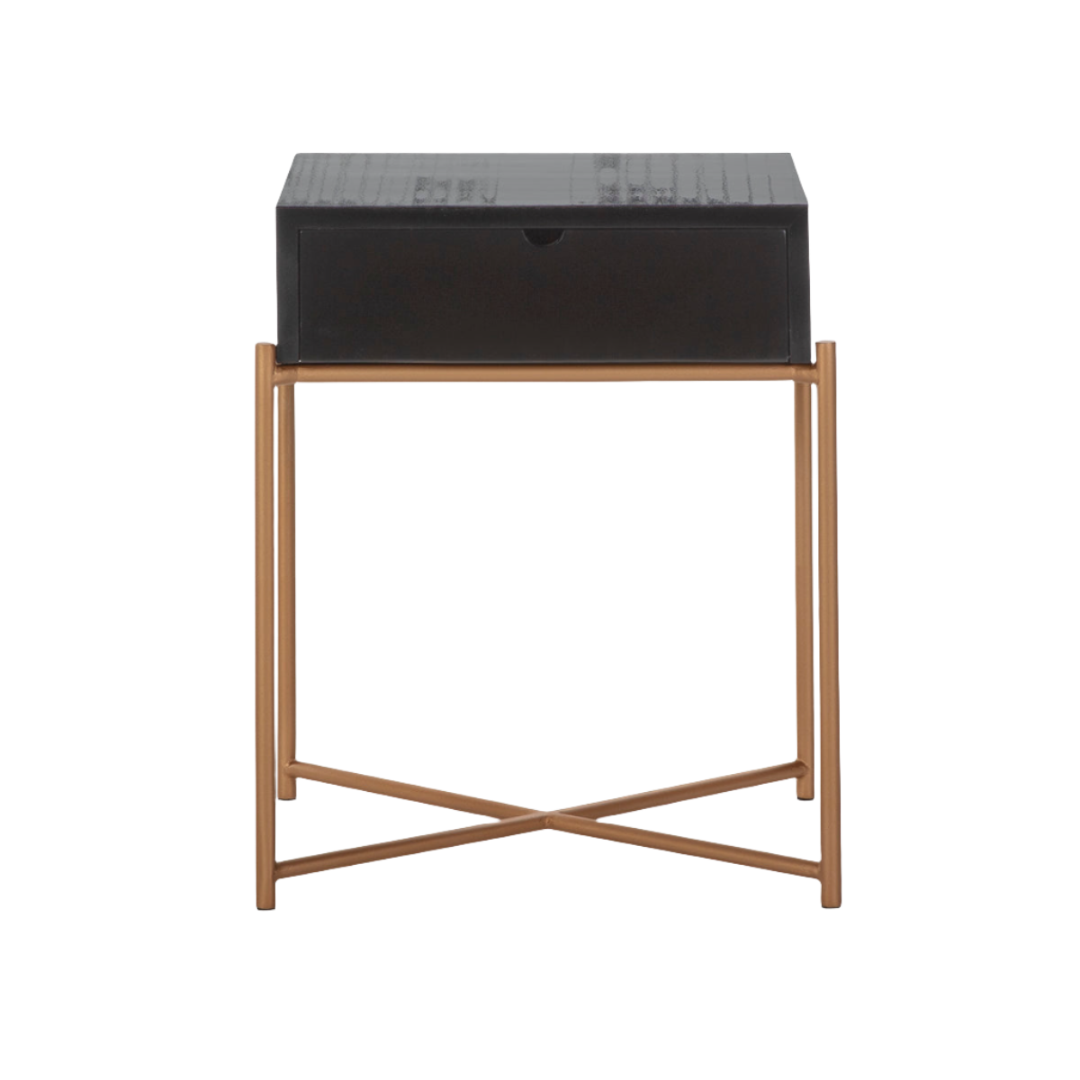 Madera negro metal legs Bedside Table