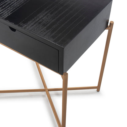 Madera negro metal legs Bedside Table