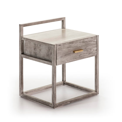 Madera Metal Natural Bedside Table