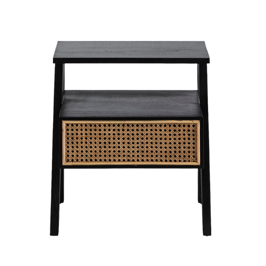 Madera Cedro Black/White Bedside Table