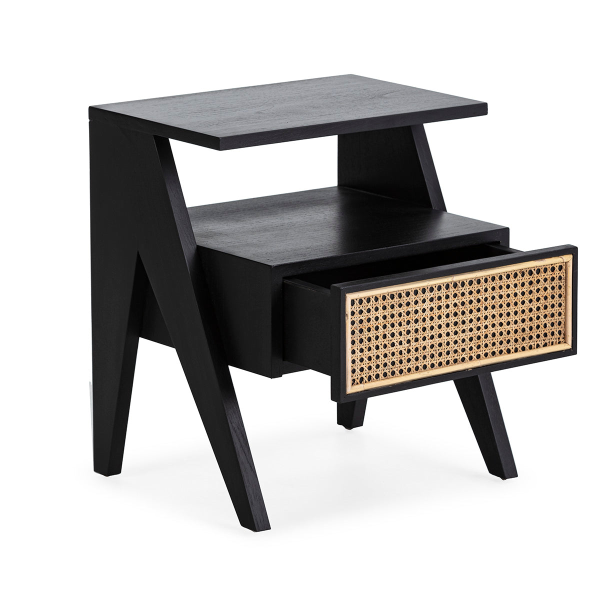 Madera Cedro Black/White Bedside Table