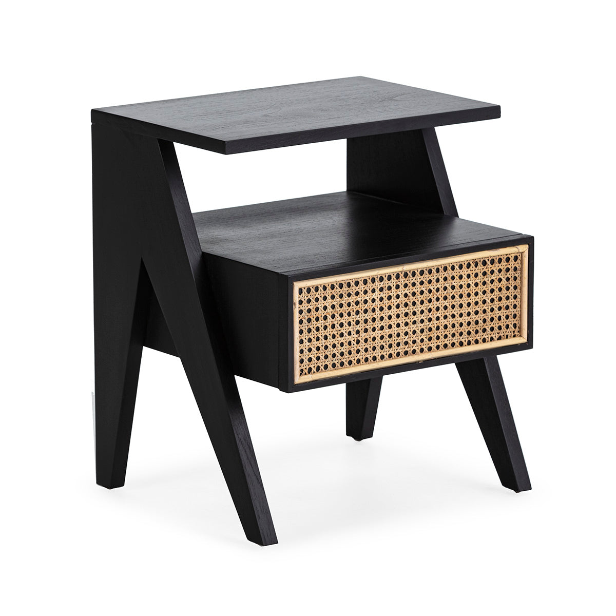 Madera Cedro Black/White Bedside Table