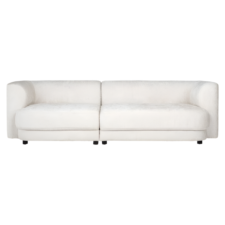 stylish scandinavian curved sofa furniture, color white, white legs, 4 seater, available in marbella, torremolinos, gibraltar, bel air.