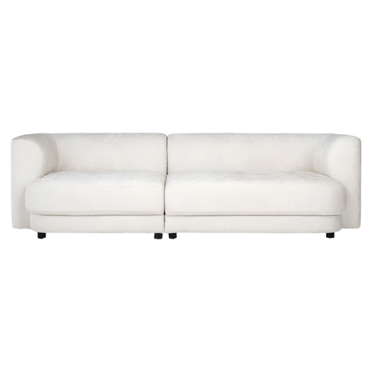 stylish scandinavian curved sofa furniture, color white, white legs, 4 seater, available in marbella, torremolinos, gibraltar, bel air.