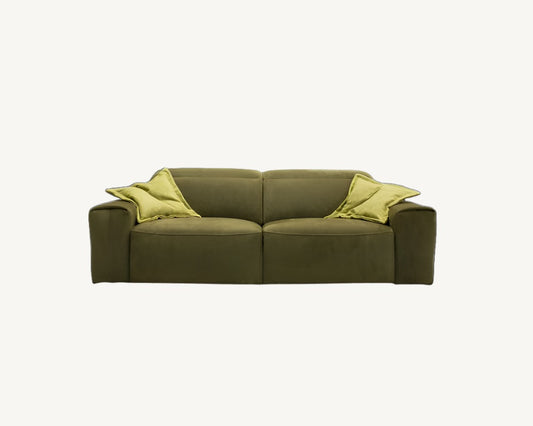 modern green comfortable sofa without legs available in duquesa, torremolinos, malaga, gibraltar.