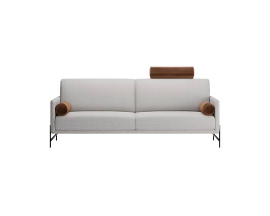 modern minimalist white sofa with thin black legs, 3 seater, availale in estepona, marbella, bel air, el paraiso, gibraltar.