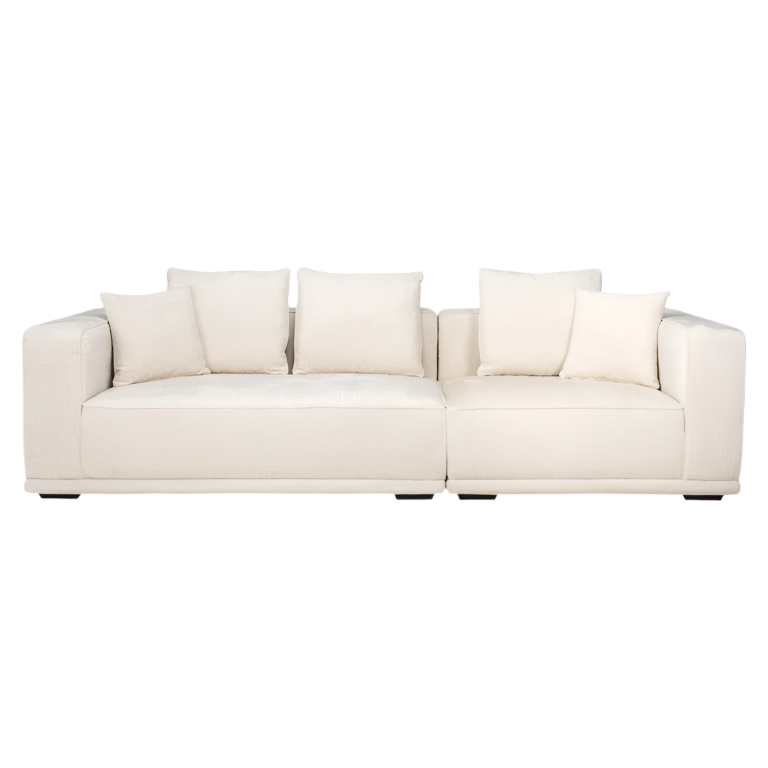 scandinavian style furniture in cream white color, 4 or 3 seater sofa in marbella, malaga, fuengirola, estepona.