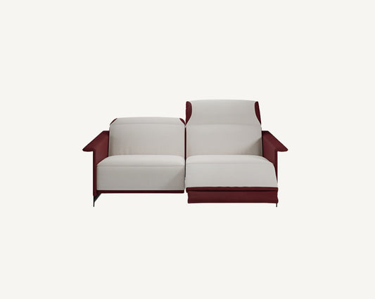 minimalist moderne timeless sofa furniture in white and red color with thin aluminium legs available in torremolinos, el paraiso, estepona, duquesa.