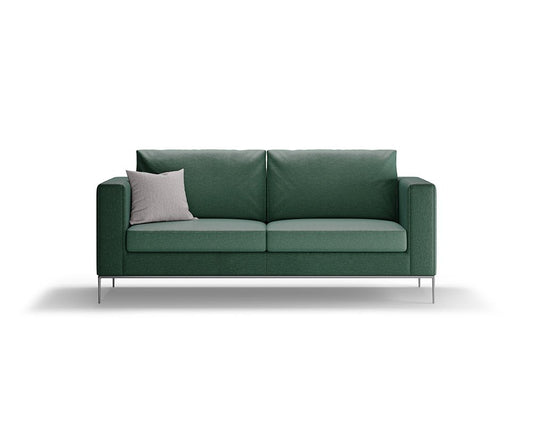 modern minimalist classic green sofa with thin aluminium legs available in estepona, torremolinos, duquesa, gibraltar.