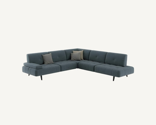 modern blue sofa with black legs, with corner  sofa, left sofa, right sofa available in torremolinos, malaga, gibraltar, marbella.