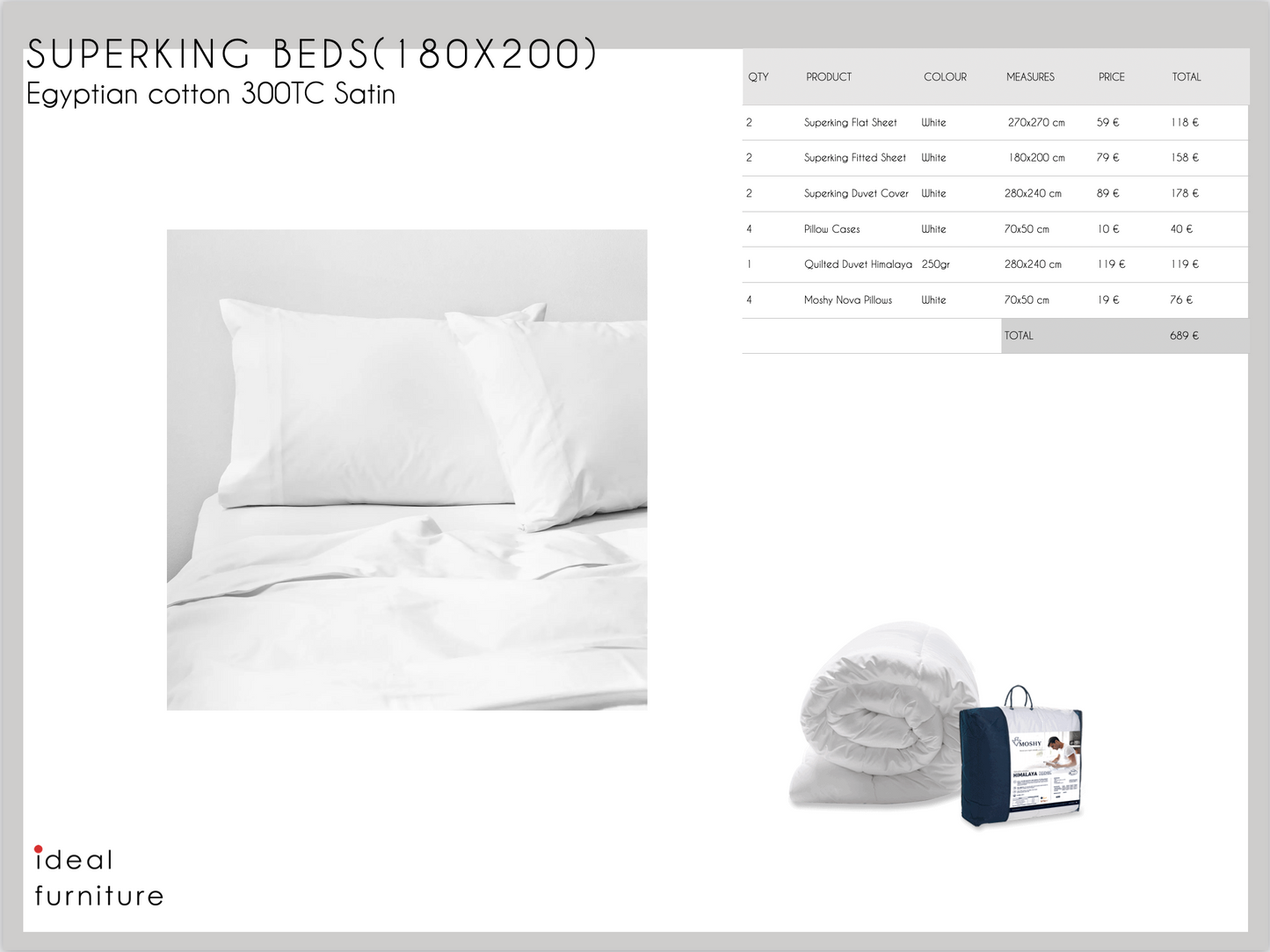 Luxury Superking Bed Textiles Package